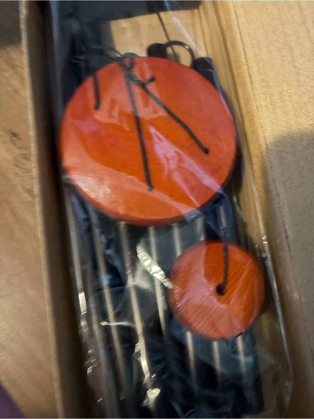 Enjoy The Next Chapter Orange and Black Wind Chime - Inspirational Tree Accent